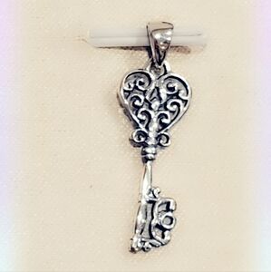 Antique Key Sterling Pendant